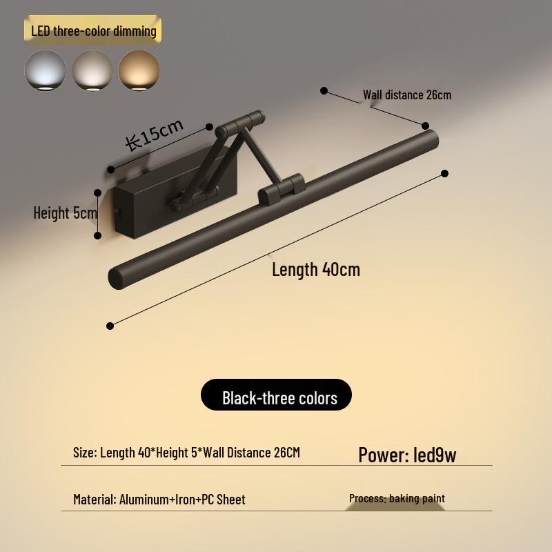 LED Vanity Mirror Light: Drill-Free Installation for Bathroom or Dressing Table Cabinets