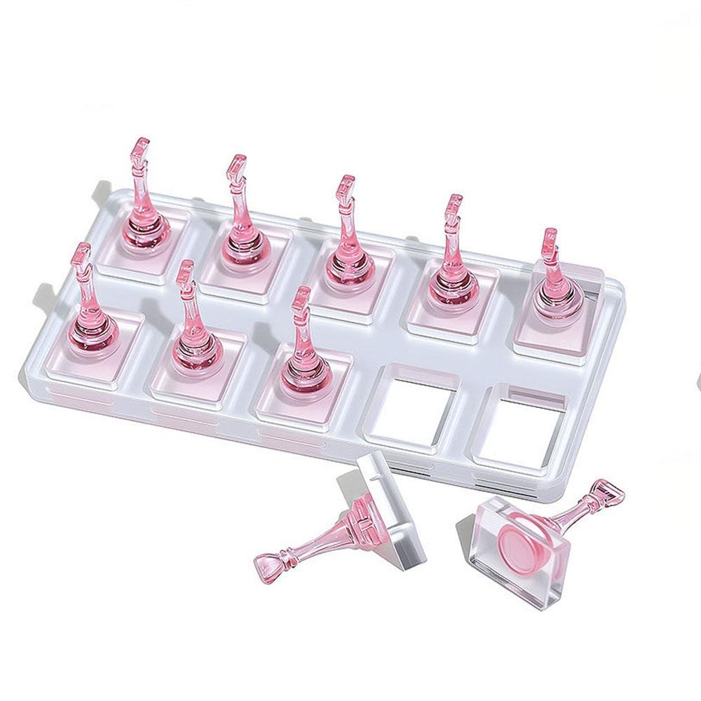 Non-Magnetic Nail Display Stand Transparent False Nail Tips Holder  Manicurist Tools