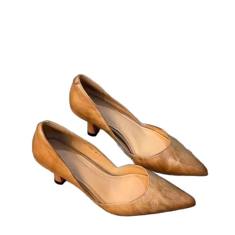 Scarpe Décolleté Francesi Donna Estate Tacco Alto a Punta per Ufficio