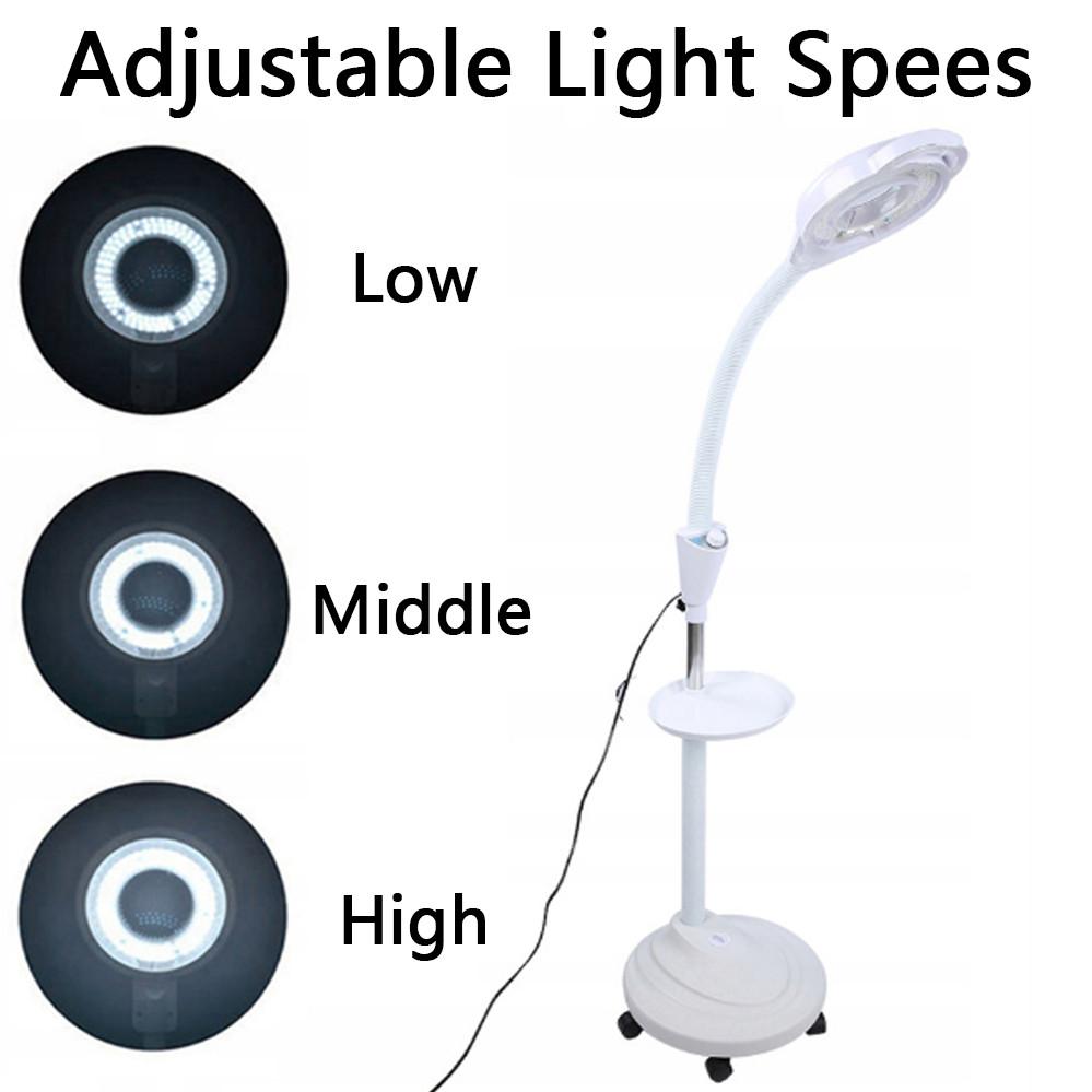 

8-кратная светодиодная диоптрийная увеличительная лампа для лица, многоступенчатая регулировка яркости, напольная лампа для стоматологического салона, салона красоты, маникюра, наращивания ресниц, макияжа, светодиодная лампа