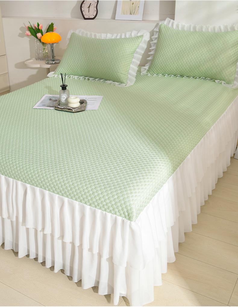 Princess Wind Bed Skirt Ice Bean Cool Mat 3-piece Set Washable Cool Silk Mat Bed Skirt Cool Mat