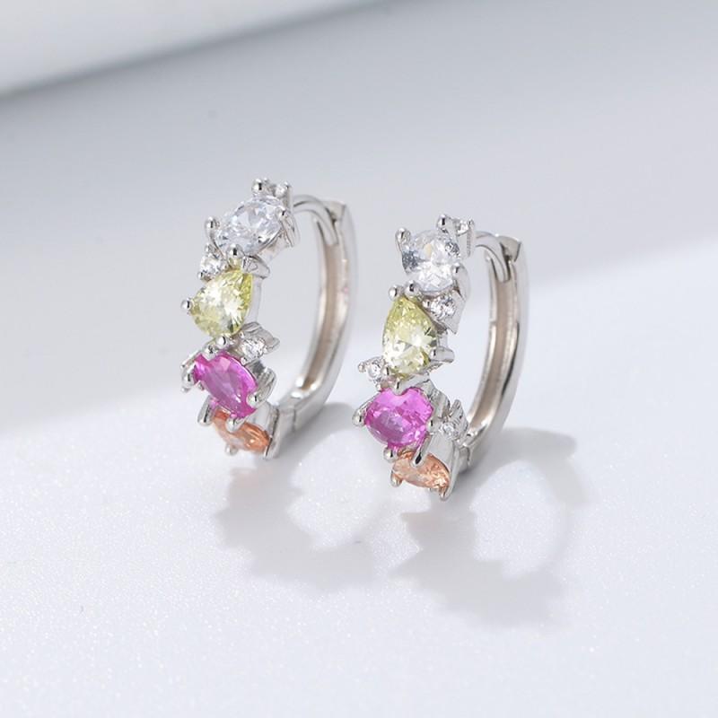 Sterling Geometric Drop Earrings Women With Zircon Stones Elegant Boho Chic Fashion Jewelry 925 Sterling Silver