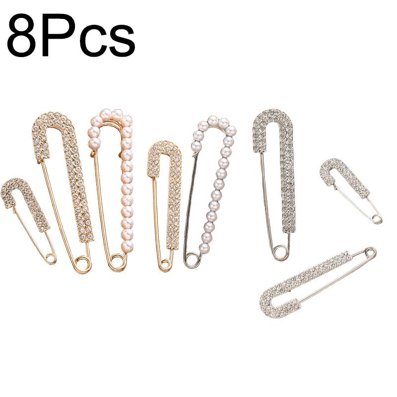 1 Pièce Bijou Cadeau Broche Perle Mode Décoration Vêtement Épinglette Costume Clip Cardigan Strass Exquis