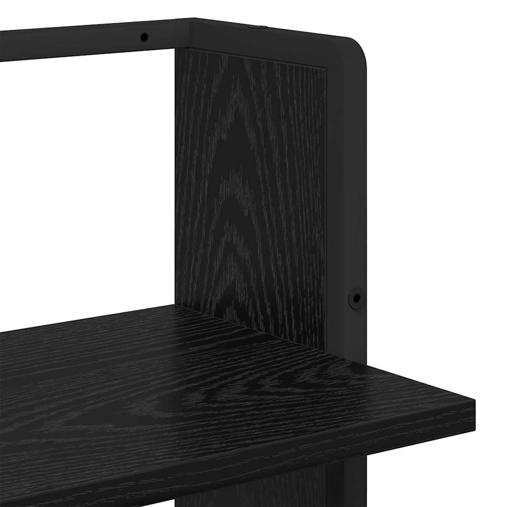Wall Shelf Black Oak Look 30 x 25 x 100 cm Wood Based Material
