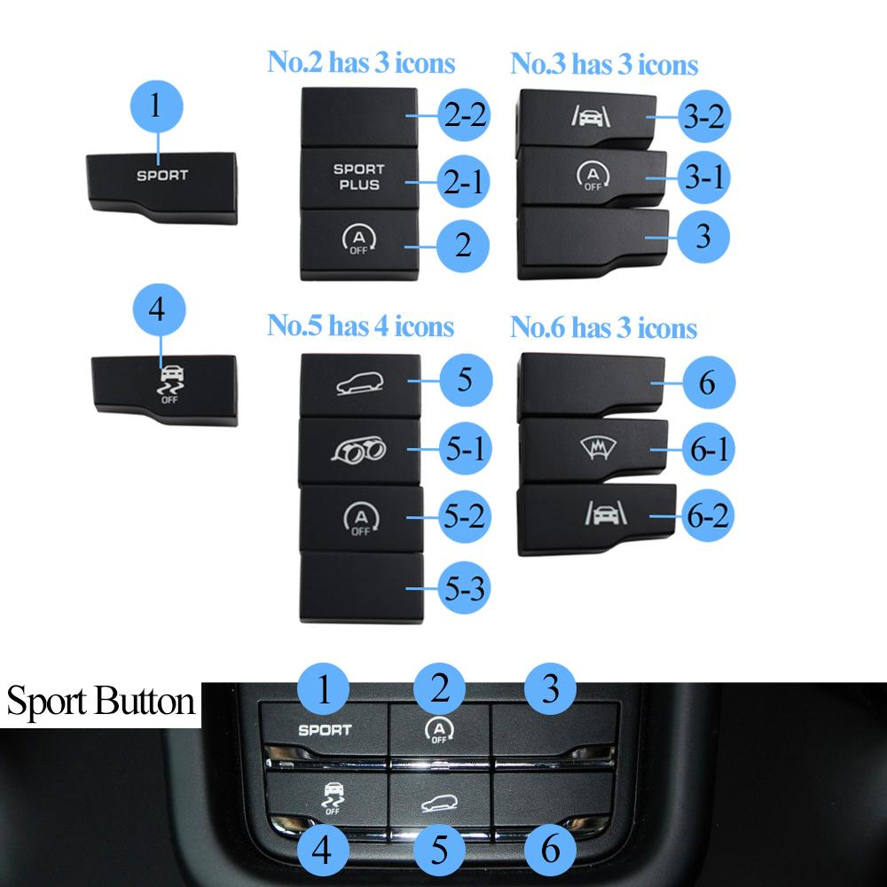 Car Interior Central Control Function Buttons Air Conditioning Button Caps For Porsche Cayenne 7P5 Panamera 970 Macan 95B