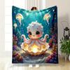Cute Octopus in Glowing Seashell print blanket soft and cozy perfect for the living room bed sofa or a nap,gift