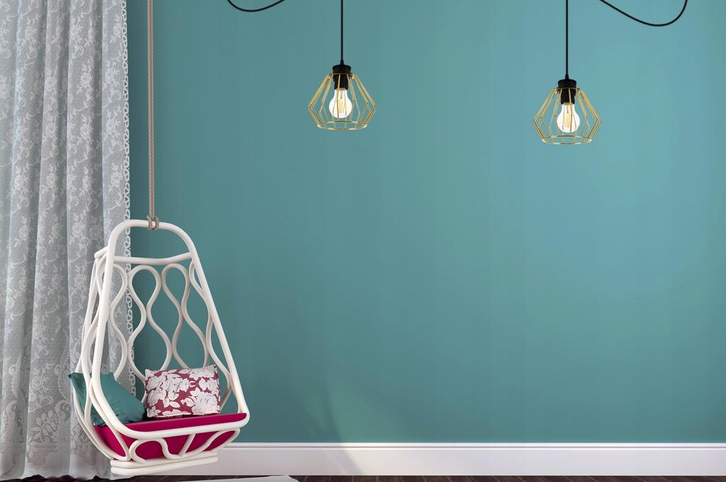 Golden Spider Ceiling Hanging Lamp, Wire Plafon