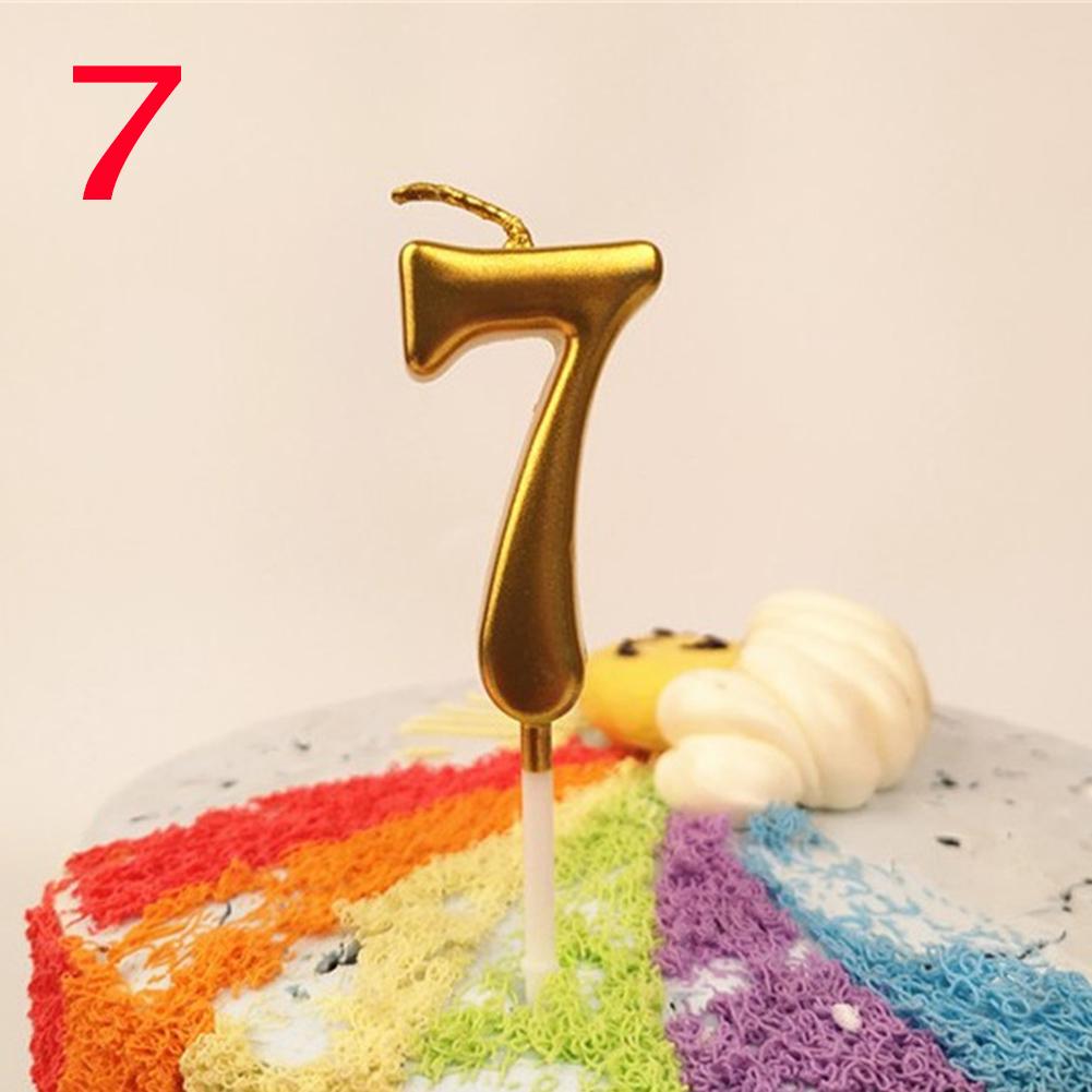 Number 0-9 Happy Birthday Novelty Cake Candles Gold Topper Decor Party Supplies Number 0-9 Happy Birthday Novelty Cake Candles Gold Topper Decor Party Supplies