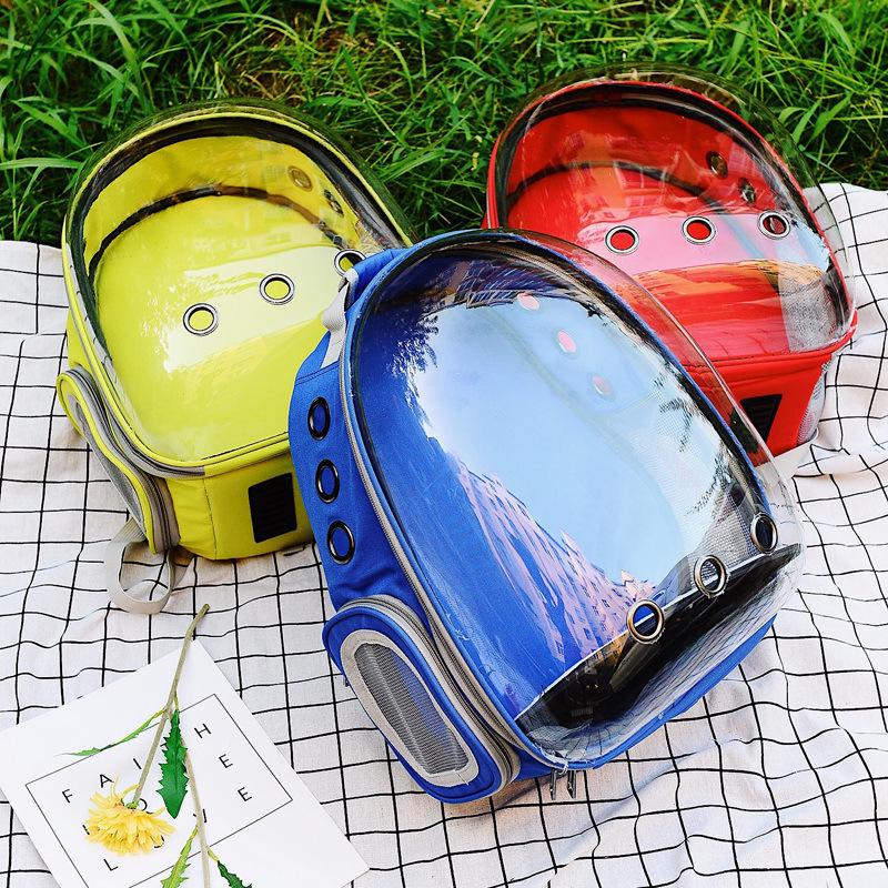 Transparent Double Shoulder Cat Backpack - Lightweight, Breathable & Panoramic Pet Bag for Outings