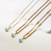 Stainless Steel Turkey Blue Evil Eye Necklace for Women Boho Ethnic Geometric Round Eyes Charm Clavicle Choker Party Jewelry