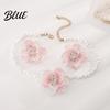 Fade-resistant Necklace Camellia Faux Pearl Choker Retro Flower Beaded Elegant