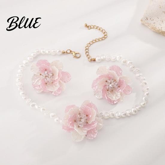 Fade-resistant Necklace Camellia Faux Pearl Choker Retro Flower Beaded Elegant