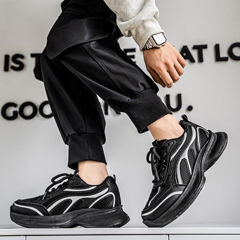 Trendy Brand Men's Shoes 2025 Summer New Mesh Shoes Breathable Thick Sole Heightening Dad Shoes Versatile Sports and Leisure Shoes