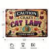 Crazy Cat Lady Vintage Metal Tin Sign Rustic Wall Decor