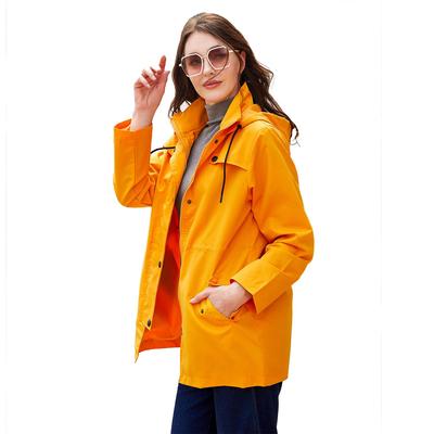 New Style Windbreaker Women's Mid-length Cardigan Hooded Coat Outdoor Raincoat