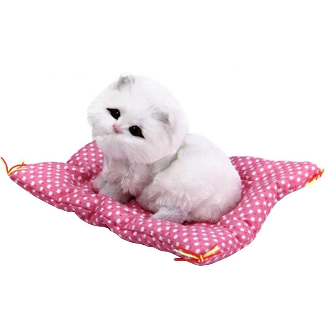 

Милая плюшевая детская игрушка со звуком в виде котенка на лежаке белый