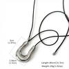 Popular U-Shaped Horseshoe Pendant Necklace for Women Punk Adjustable Geometric Black Leather Rope Necklace Fine Accessories