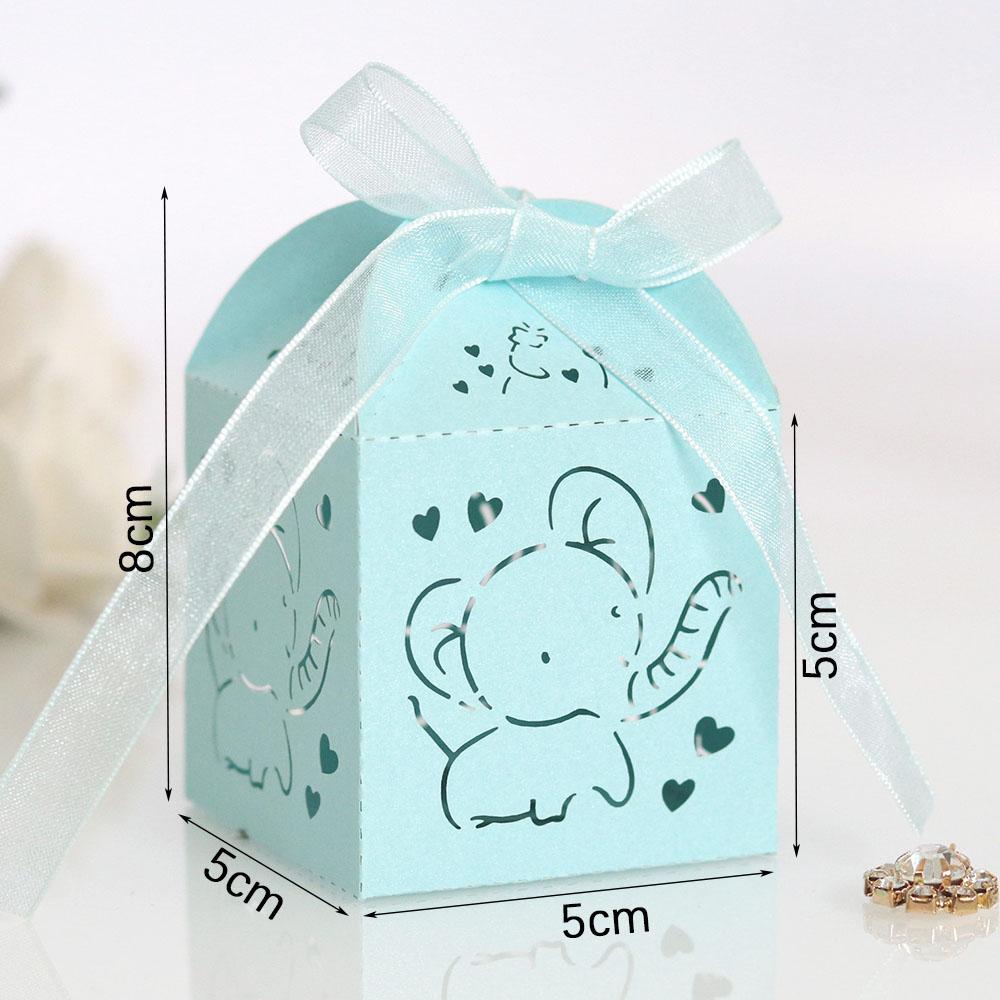 

10 шт. коробок для конфет на детскую вечеринку, розовые, синие, слоны, сладкие подарочные коробки, контейнеры для конфет на детскую вечеринку для мальчиков или девочек, украшение на день рождения 10pcs