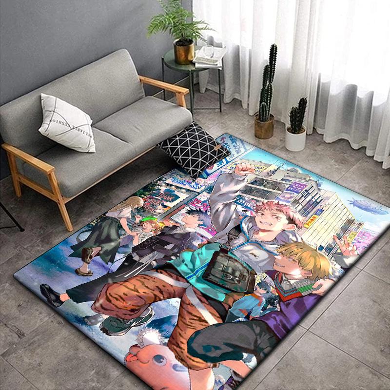 Jujutsu Kaisen Anime Rug Large,Carpet Rug for Living Room Bedroom Sofa Decoration,Doormat Kitchen Non-slip Floor Mat Picnic Camp