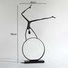 Light Luxury Black Metal Sports Figures Wrought Iron Sculpture Dance Pose Yoga Figure Living Room Decoration Home Decoration