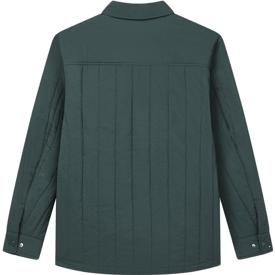 Fila 2023 Winter New Cotton Coat Warm Velvet Shirt Collar Wrinkled Single-Breasted Long Sleeve Solid Color Jacket Men Outerwear F11M348902F-DG