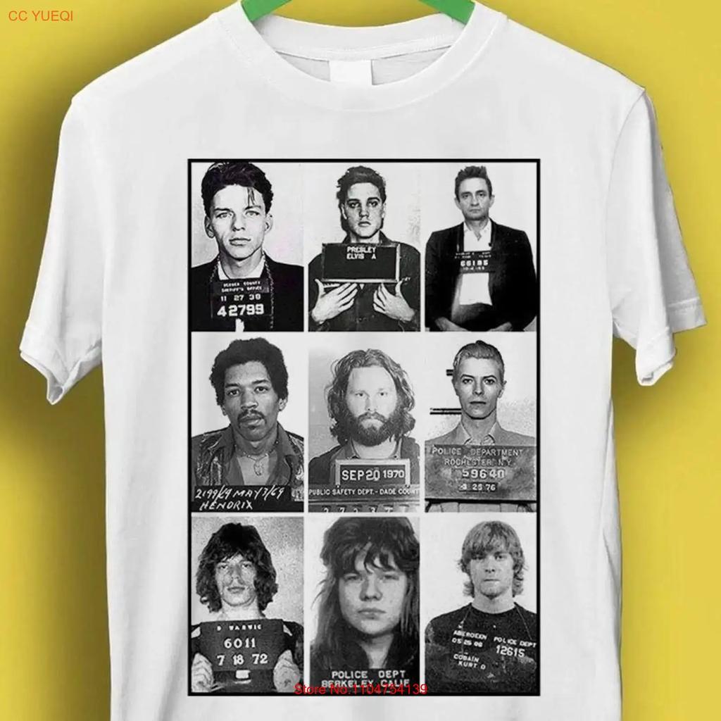 Promi Polizeifoto Rockstars Musik Lustiges T-Shirt Stil Gamer Kult Film P1447 vintage Gewaschen Bequem Streetwear Dehnbar