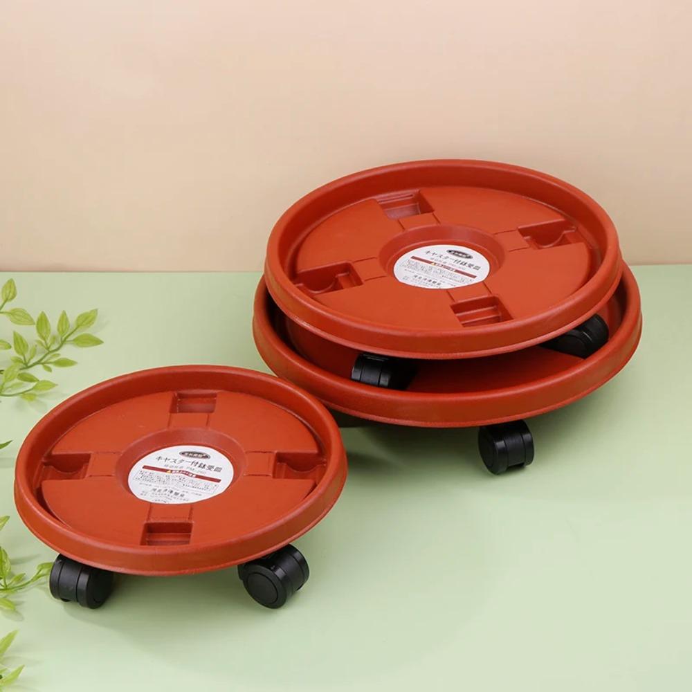 Topfpflanzen Rollbarer Blumentopfständer mit Universalrad Runder Rahmen Tablett Neuer Pflanzenständer