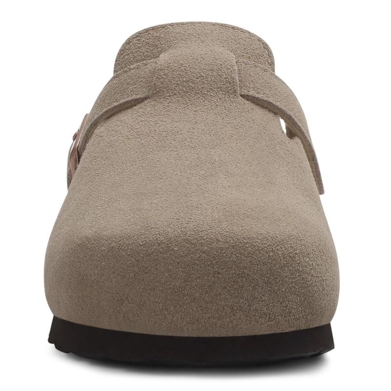 Fashion Smile Men New Cow Suede Clogs Soft Cork Footbed Men Mules Slippers Fashion Men House Sandals With Arch Support Men Beach Sandals