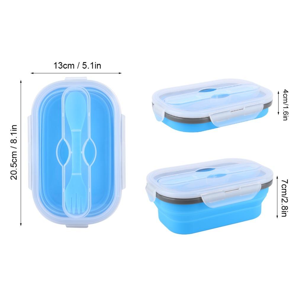 Microwave Safe Foldable Bento Box 800ml Bento Lunch Box Portable Collapsible Food Container  Picnic синий