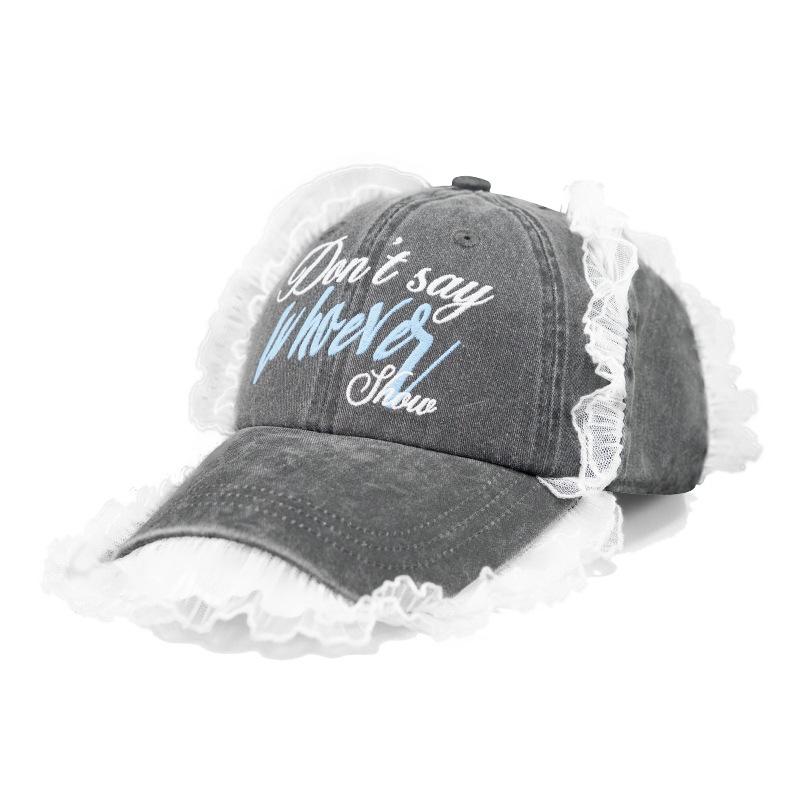 Ponytail Hat Ripped Baseball Cap Versatile Visor Ponytail Hat Embroidered Trendy Hat Empty Top Baseball Cap One size fits all