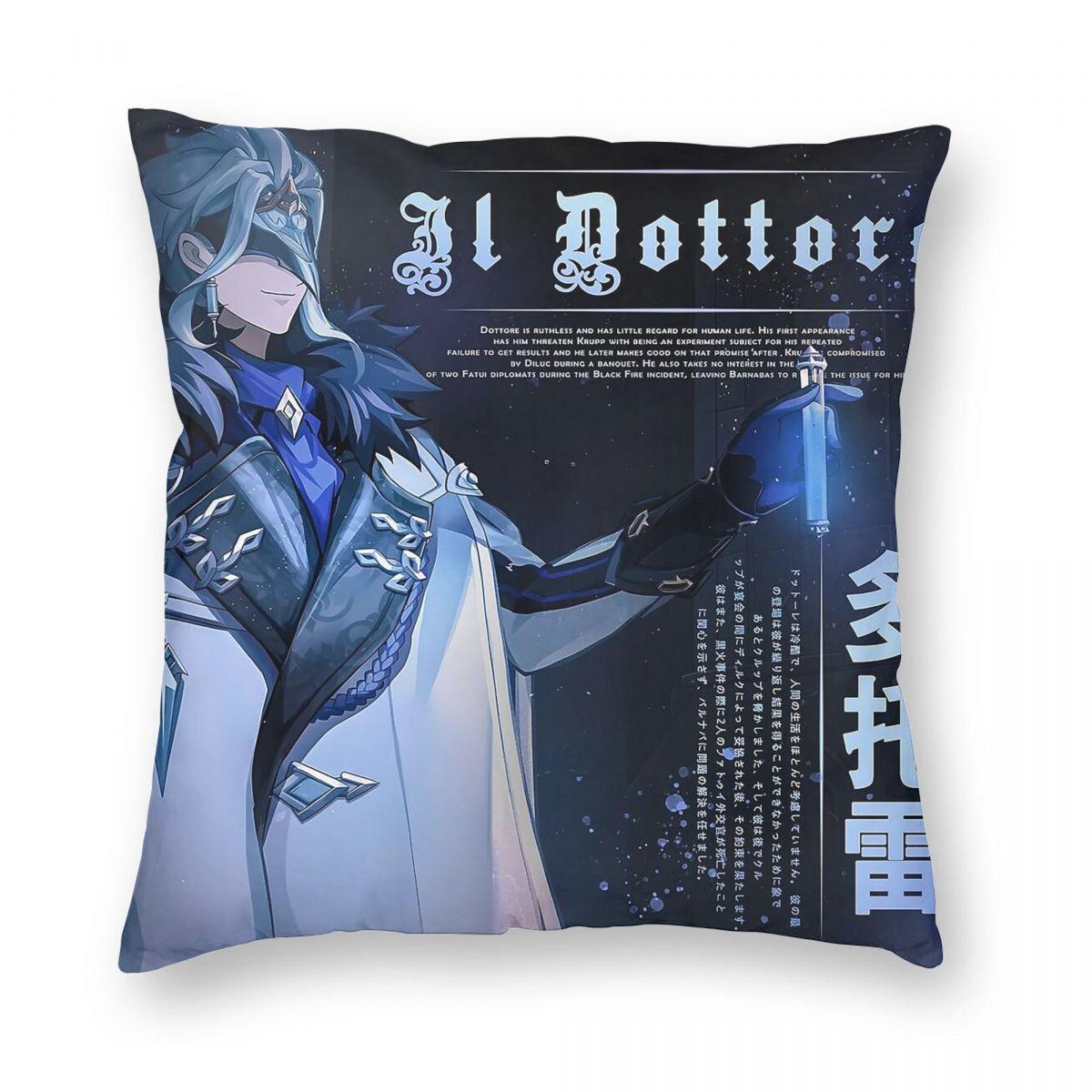 

Genshin Impact Іль Дотторе Квадратна наволочка Поліестер Льон Оксамит Набивна Застібка-блискавка Декор Накидка на подушку Чохол для домашньої подушки 12x12Inch