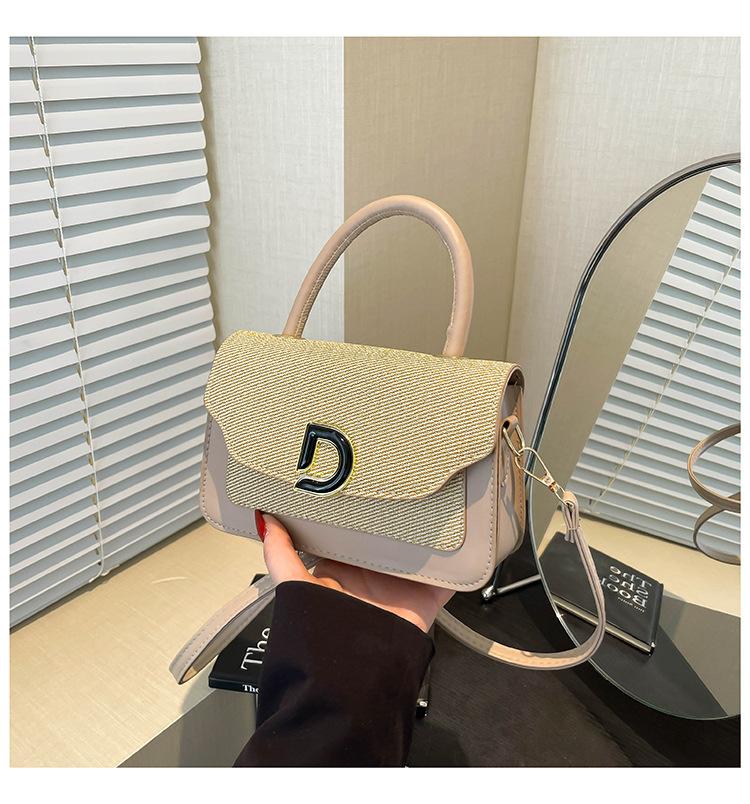 2025 spring contrasting splicing high-end sense retro fashion trend handbag casual versatile niche design messenger