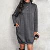Autumn Long Sleeve Solid Color Sweatshirt Dress