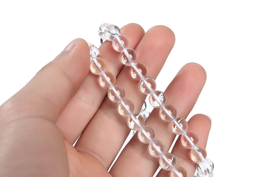 3A synthetic quartz crystal sold as a whole string 38 Natural stone beads Power stone mm [SmileStone] High-quality (approx. cm) (10 (synthetic quartz)