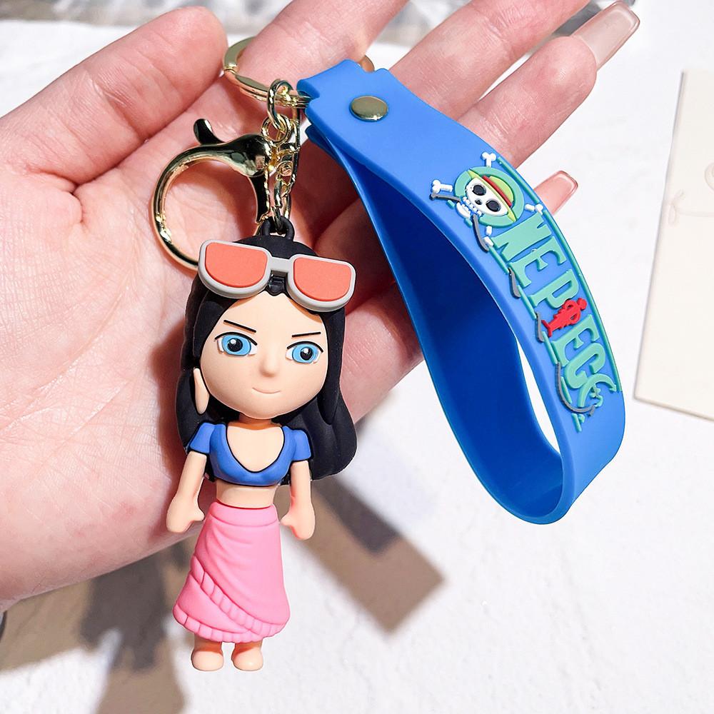 Fourth Generation One Piece Keychain Luffy Nami Zoro Sanji Silicone Figurine