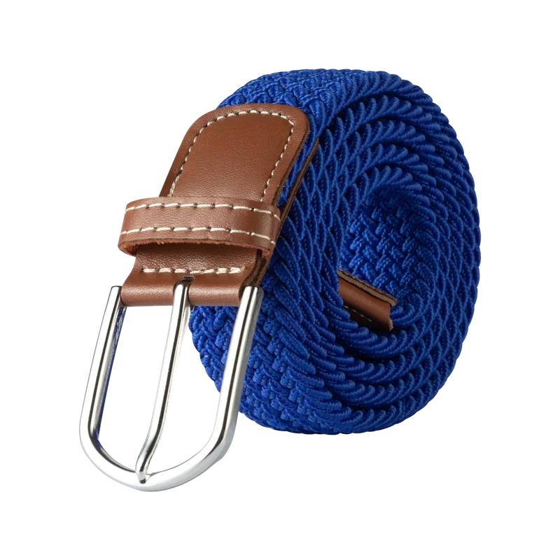 120cm Unisex Elastic Fabric Casual Belt Pin Buckle Expandable Braided Stretch Canvas Simple and Stylish Leisure Men Women Belt
