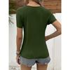 Women's V-Neck Hollow-Out Lace Trim Sexy Top, Short Sleeve T-Shirt, Casual, Versatile