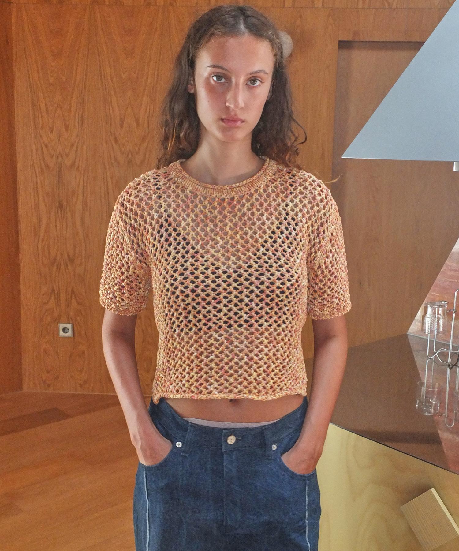Enor Scotch Crop Half Knit - Orange Orange/M