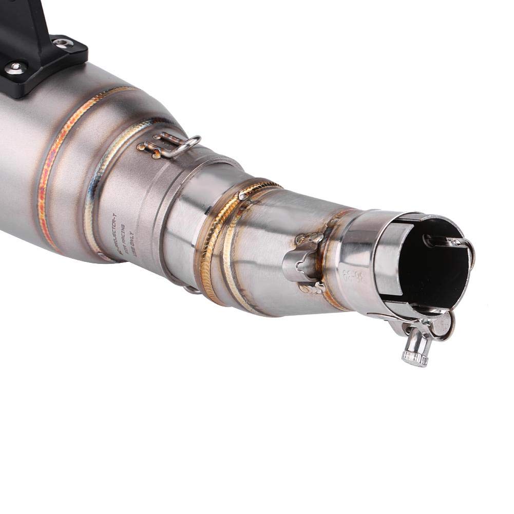 Qiilu 51mm Exhaust Middle Pipe Exhaust Pipe Middle Section Stainless Steel for Kawasaki Z250 Ninja 250 13-16