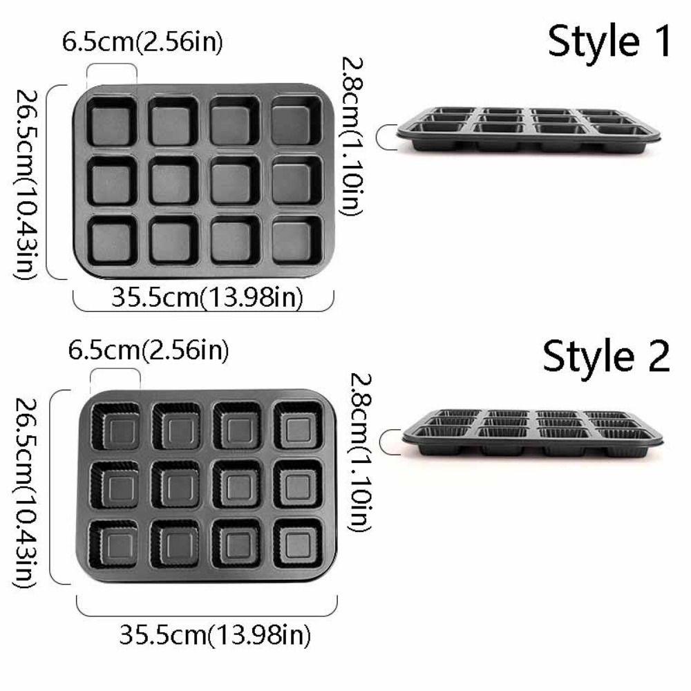 Square Shape Mini Loaf Pan 12 Cavity Muffin Baking Pan Muffin Cupcake Pan  Kitchen Gadgets