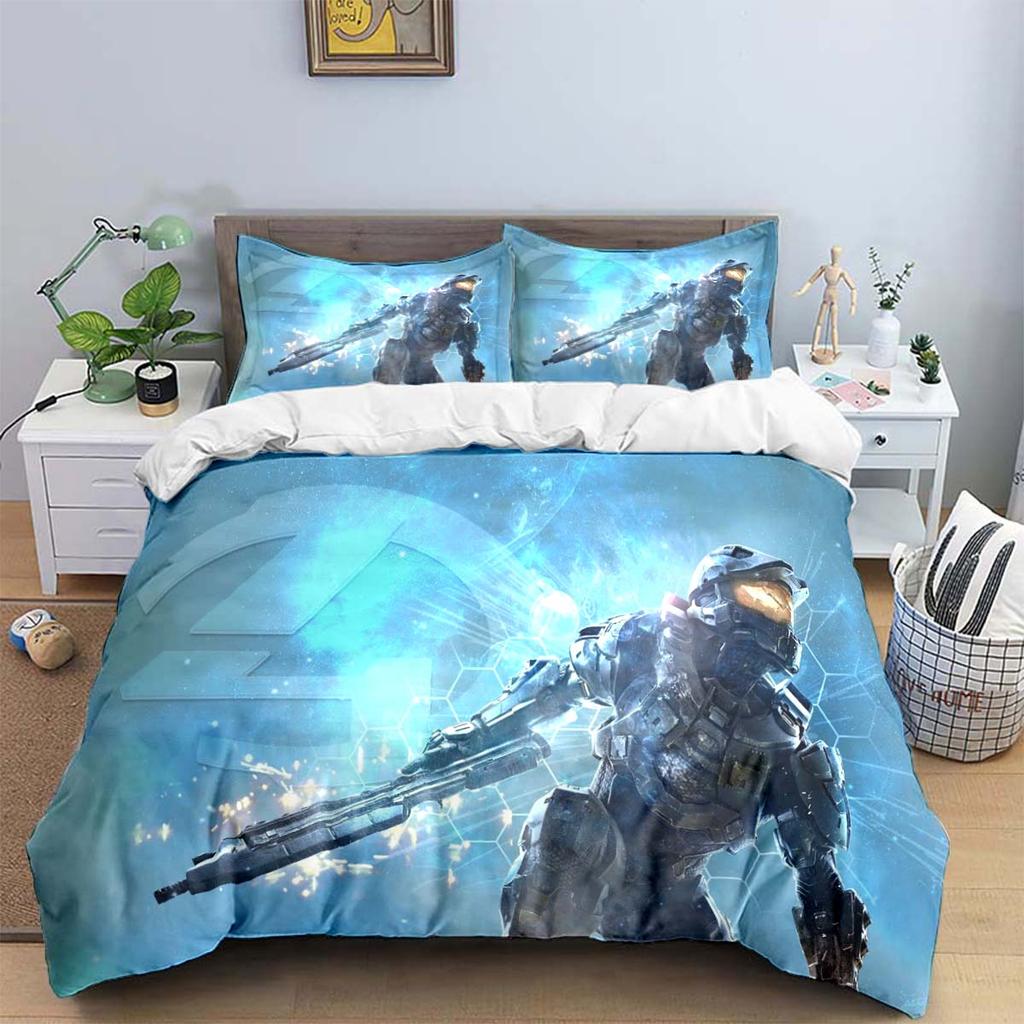 Comforter Game H-Halo 2 Xbox Mechwarrior Print Bedding Sets Bed Supplies Set Bed Comforter Set Bedding Set Luxury Gift