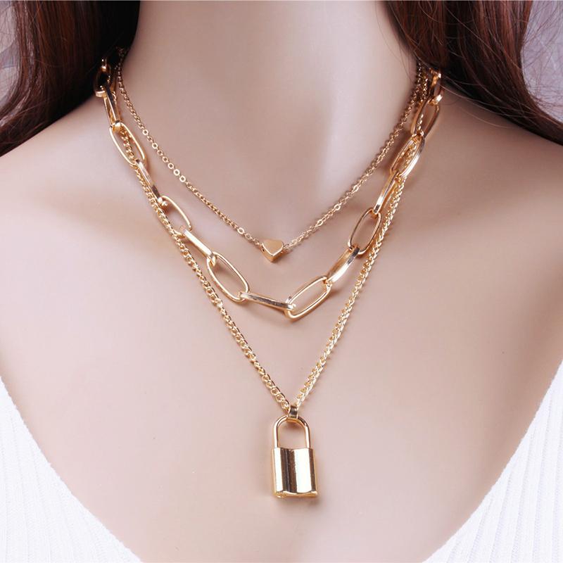 Fashion Chain Pearl Necklace For Women Baroque Pearl Metal Charm Pendant Necklaces Choker Snake Chain Zircon Gold Copper Color