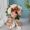 Sophisticated Rose Bouquet with Silky Florals Handheld Bridal Silk Hand Flower Elegant Wedding Ceremony Decoration