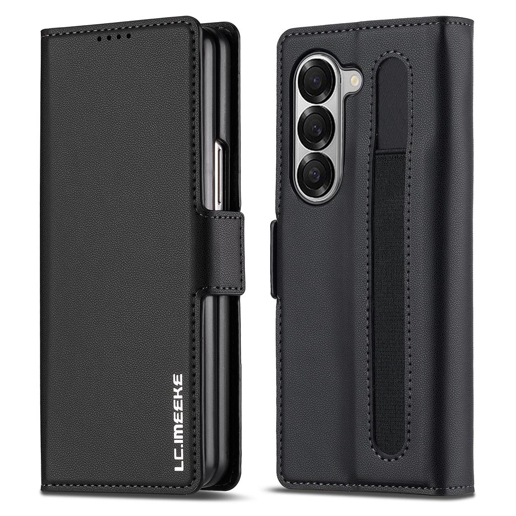 LC.IMEEKE L1 For Samsung Galaxy Z Fold5 5G Stand Case Texture PU Leather Wallet Phone Cover