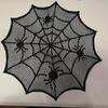 Schwarze runde Schnürsenkel-Deckchen mit Spinnennetzen Tischset für Paare und Einweihung