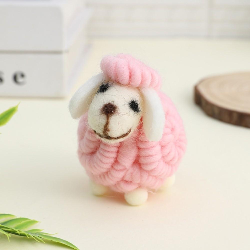 Nordic Style Christmas Sheep Figurine Wool Felt Mini Sheep Statue Cartoon Sheep Doll  Desktop Decor