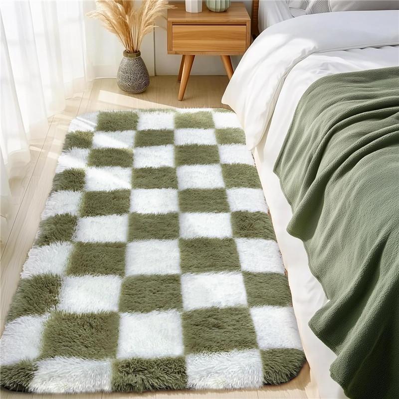 Area Rugs for Bedroom, Upgrade Non-Slip Grey Fluffy Soft Shag Carpet, Indoor Floor Gray Fuzzy Shaggy Living Room Plush Rug for Kids Home Dorm Decor