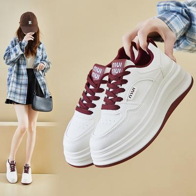 Spring Student Platform White Board Shoes Women's Height Increase Fashion Simple Bread Shoes Classic Sports and Leisure Shoes