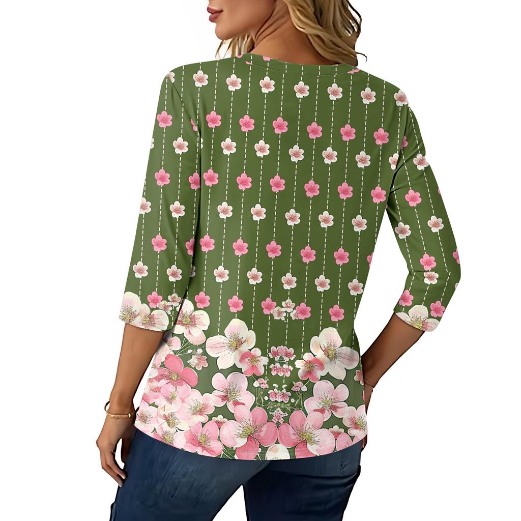 Women's 3/4 Sleeve Shirts Graphic Tees Shirts Casual Basic Tops Pullovers