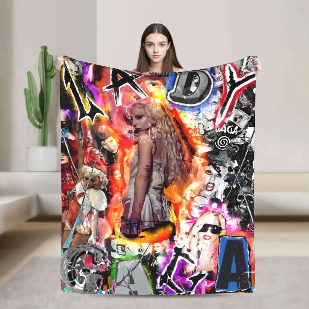 Lady Gaga Mayhem 2025 Album  Blanket  Super Soft Plush Bedding Throws For Couch Chair Travel Flannel Bedspread Bed Cover